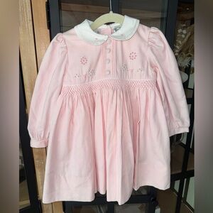 Vintage Sarah Louise dress classic embroidered collar long sleeve toddler roses